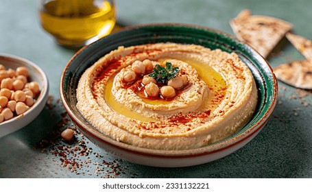 Velvety Hummus Made From Chickpeas, Tahini, Olive Oil, And A Touch Of Spice, A Dip That Never Fails To Impress