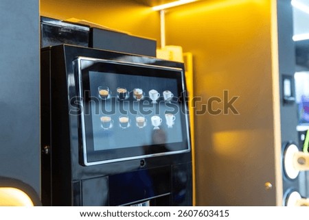 Vending coffee machine with touch screen menu