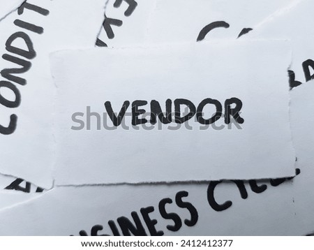 Vendor writting on paper background.