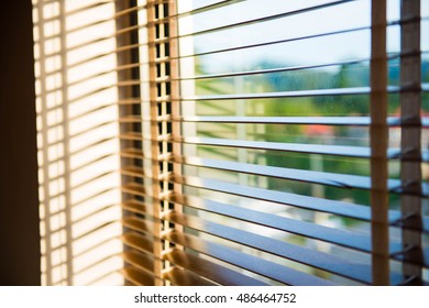 venetian blinds decoration in house, window