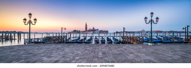 Venetian Lagoon Panorama At Sunrise, Venice, Italy