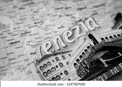 Venezia on the map - Shutterstock ID 1247587030