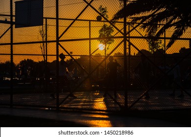 Venice Beach Basketball Court Sunset Stock Photo 1450218986 | Shutterstock