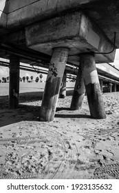 Venice Beach Pier, Graffiti And Sand