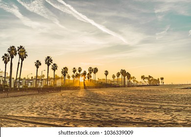 Venice beach at sunset