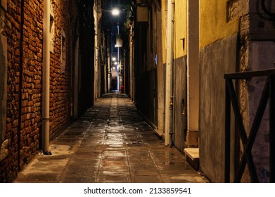 Venice downtown night views during a rainy autumnal evening, Venice, Italy - Powered by Shutterstock