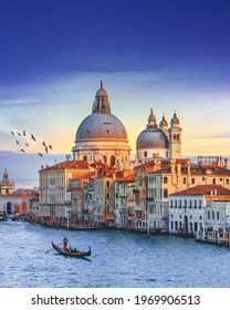 Venice during Sunset with Gondola