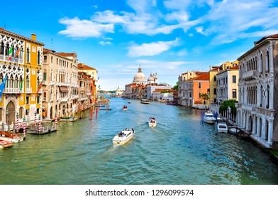 Venice Grand canal and Santa Maria della Salute church, Italy