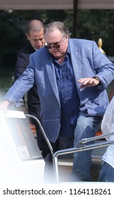 Venice, Italy. 05 September, 2017. Gérard Depardieu Leave From The Hotel Excelsior