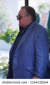 Venice, Italy. 05 September, 2017. Gérard Depardieu Leave From The Hotel Excelsior