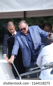 Venice, Italy. 05 September, 2017. Gérard Depardieu Leave From The Hotel Excelsior