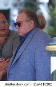 Venice, Italy. 05 September, 2017. Gérard Depardieu Leave From The Hotel Excelsior