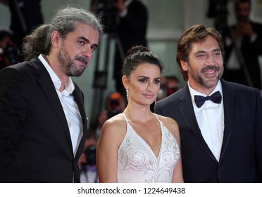 Venice, Italy. 06 September, 2017.  Fernando Leon De Aranoa, Javier Bardem And Penelope Cruz Attend The Premiere Of The Movie 'Loving Pablo' Presented Out Of Competition At The 74th Venice Film Festiv