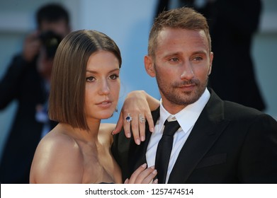 Venice, Italy. 09 September, 2017. Matthias Schoenaerts And Adèle Exarchopoulos  Walks The Red Carpet Ahead Of The 'Racer And The Jailbird (Le Fidele)' Screening During The 74th Venice Film Festival 