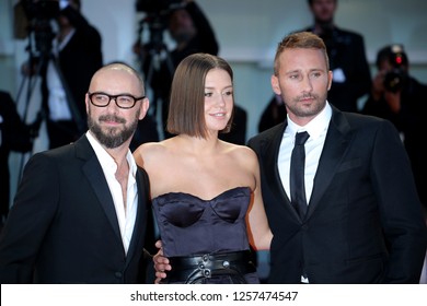 Venice, Italy. 09 September, 2017. Michael Roskam, Matthias Schoenaerts And Adèle Exarchopoulos  Walks The Red Carpet Ahead Of The 'Racer And The Jailbird (Le Fidele)' Screening During The 74th Venice