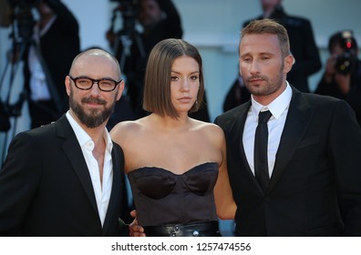 Venice, Italy. 09 September, 2017. Michael Roskam, Matthias Schoenaerts And Adèle Exarchopoulos  Walks The Red Carpet Ahead Of The 'Racer And The Jailbird (Le Fidele)' Screening During The 74th Venice