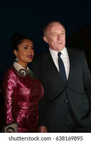 Venice, Italy. 10th May, 2017. Salma Hayek And  François-Henri Pinault  During The Carpet For The François And  Maryvonne Pinault Gala Dinner At Fondazione Giorgio Cini In Venice, Italy