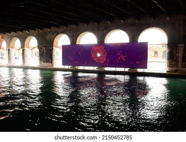 Venice, Italy - April 20: Digital Installation By Wu Tsang Titled Of Whales At The 59th International Art Exhibition Of Venice Biennale On April 20, 2022