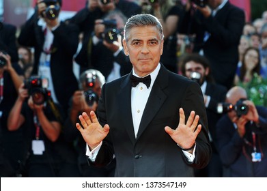 Venice, Italy - August 28 2013: George Clooney Attends 'Night Moves' Premiere During The 70th Venice International Film Festival On The Red Carpet