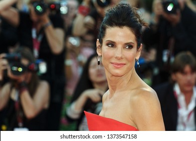 Venice, Italy - August 28 2013: Sandra Bullock Attends 'Night Moves' Premiere During The 70th Venice International Film Festival On The Red Carpet