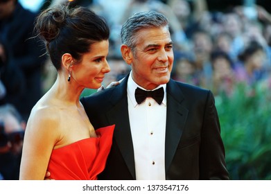 Venice, Italy - August 28 2013: George Clooney Attends 'Night Moves' Premiere During The 70th Venice International Film Festival On The Red Carpet