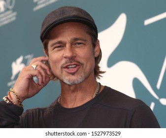 VENICE, ITALY - AUGUST 29: Brad Pitt attends "Ad Astra" photocall during the 76th Venice Film Festival at Sala Grande on August 29, 2019 in Venice, Italy
