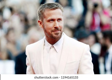 VENICE, ITALY - AUGUST 29: Ryan Gosling attends the premiere of the movie 'First Man' and the opening gala during the 75th Venice Film Festival on August 29, 2018 in Venice, Italy.
