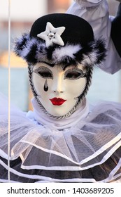 VENICE, Italy - February 15th 2010: Masks at the annual carnival of Venice, one of the most famous and visited of the world. People comes to visit or to show their beautiful hand made costumes