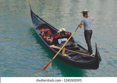 Venice, Italy - Gondola and gondolier