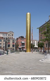 Venice, Italy - July 12, 2017 : View Of The Golden Tower By James Lee Byars