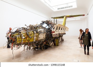 VENICE, ITALY - MAY 09: Installation View Of Roman Stańczak, “Flight,” For The Poland Pavilion At The 58th Venice Biennale On May 09, 2019