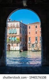 Venice, Italy - MAY 16, 2019: View Of The Grand Canal From The Fish Market, Venice