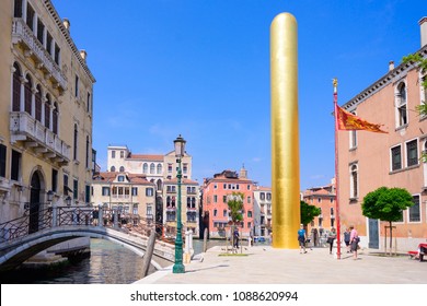 VENICE, ITALY - MAY, 2017: James Lee Byars 20-meter-tall 