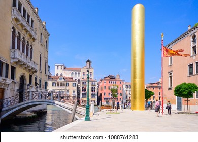 VENICE, ITALY - MAY, 2017: James Lee Byars 20-meter-tall 