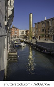 VENICE, ITALY - NOVEMBER 16, 2017: Golden Tower By Artist James Lee Byars, The Venice Art Biennale