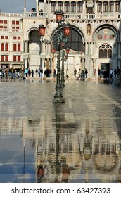 VENICE, ITALY - OCTOBER 20: Venice Sinking Beneath The Sea, Sea Water Floods St Mark's Square:  October 20, 2010 In Venice Italy