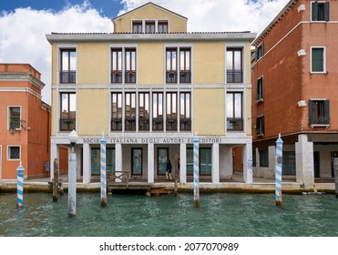 Venice, Italy - October 2019: Italian society of authors and editors headquarters on Grand Canale