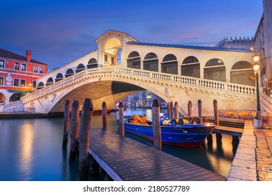 Venice, Italy at the Rialto Bridge over the Grand Canal at twilight. - Powered by Shutterstock