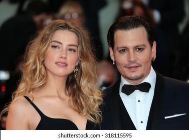 VENICE, ITALY - SEPTEMBER 04: Johnny Depp and Amber Heard during the 72th Venice Film Festival 2015 in Venice, Italy