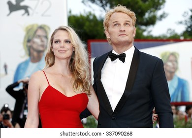 VENICE, ITALY - SEPTEMBER 2: Cecile Breccia and Jason Clarke attend the premiere of 'Everest' during the 72nd Venice Film Festival on September 2, 2015 in Venice, Italy.