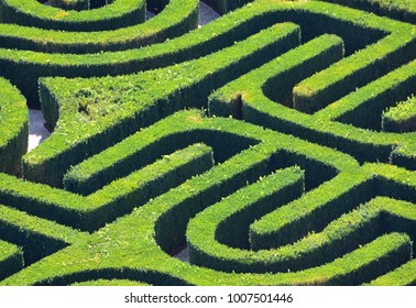 VENICE, ITALY - SEPTEMBER 22, 2017: Hedge Maze From Above.