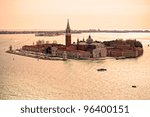 Venice, View of San Giorgio maggiore from San Marco. Italy.