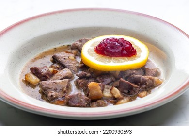 Venison Goulash With Lemon And Cranberries