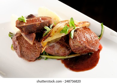 Venison Meat Steak With Vegetable