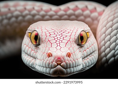Venomous snake preparing to attack close-up