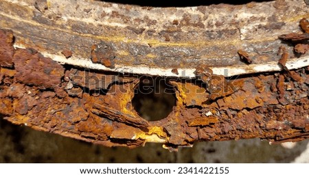 The vent hatch of the oil storage tank is very badly corroded.