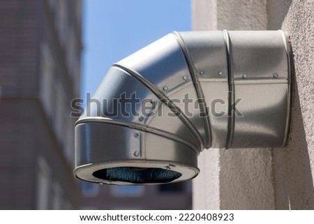 Ventilation pipe or Air Duct Outlet. Exhaust Vent Outlet on Wall. 