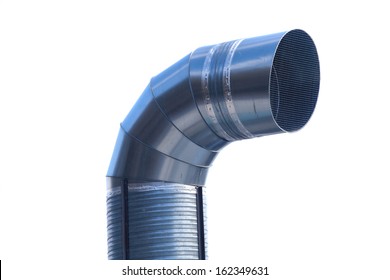 ventilation pipe of industrial building, isolated on white