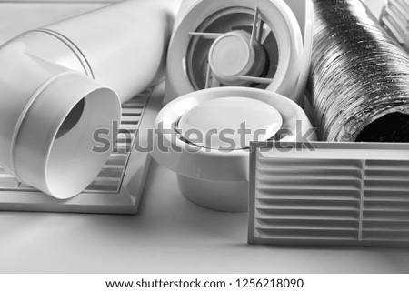 ventilation system components on white background side view