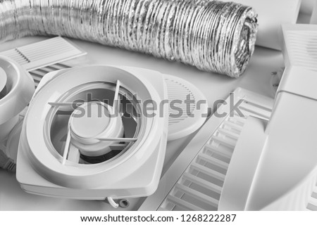 ventilation system components on white background side view